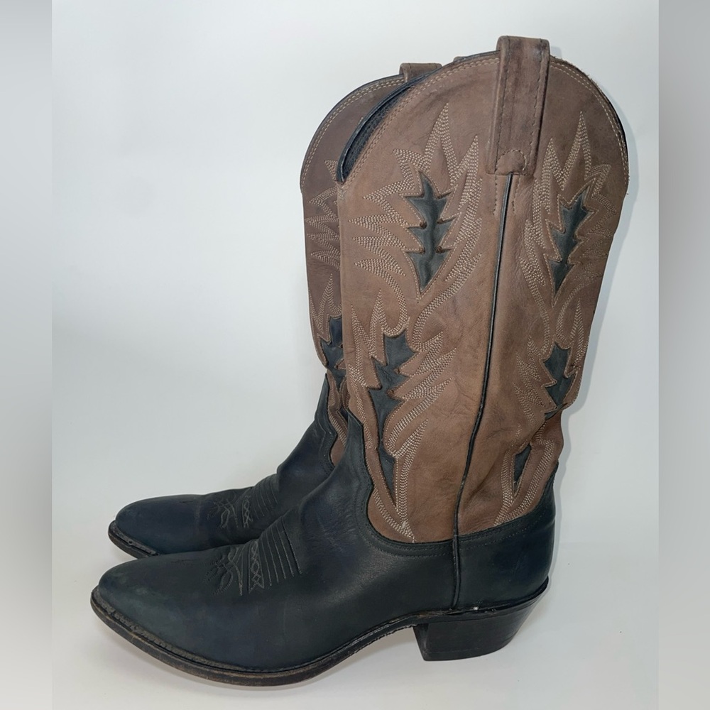 Vintage Dan Post 16809 2-tone Leather Cowboy Western Boots Men’s 9D WH